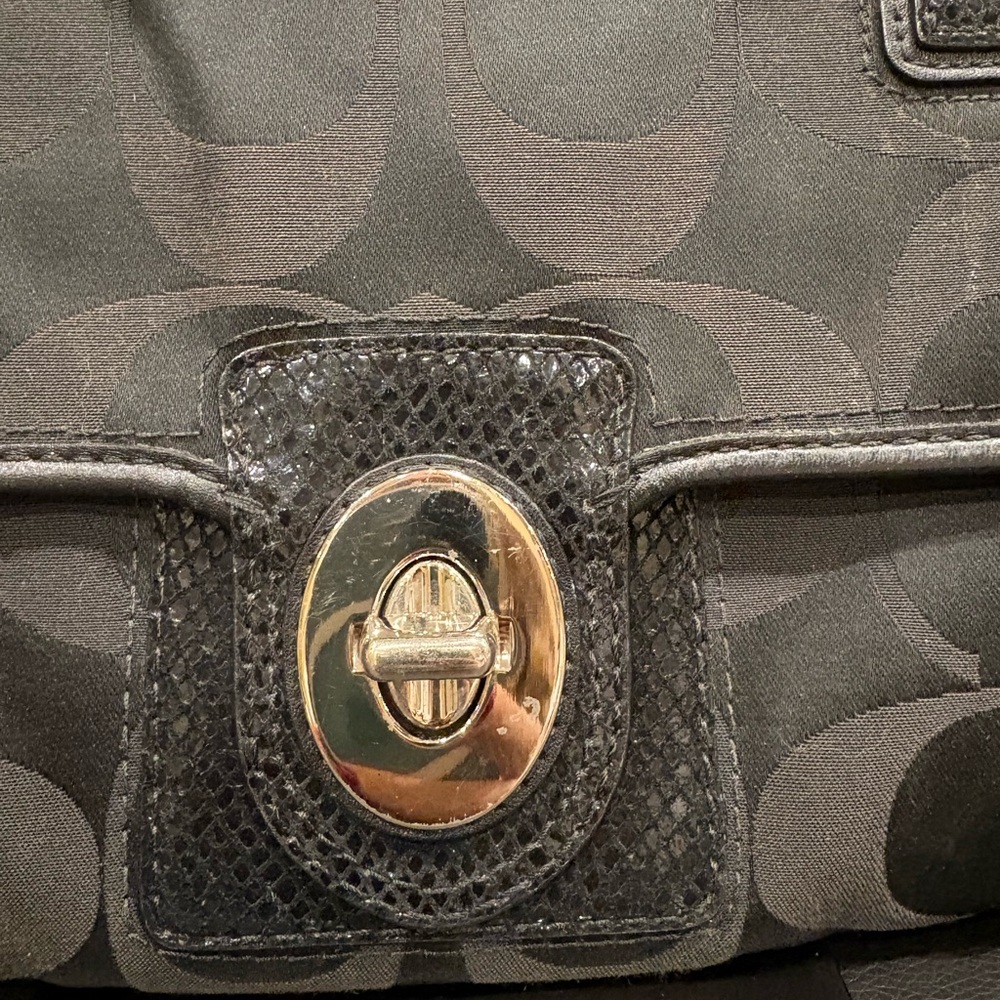 Coach Peyton Black Signature Satchel - Picture 2 of 9